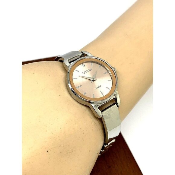 Citizen Women's Watch EZ6370-56X Quartz Pink Dial 26mm Silver Bangle Ste… - Picture 4 of 12